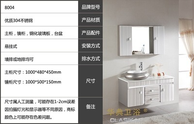 【現代衛浴柜304 浴室柜 衛浴家具 批發浴室柜 新品8004】價格,廠家,圖片,浴室柜,開平市康雅衛浴-