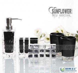 sunflower 冰花黑色浴室衛浴潔具5件套_家居家具_世界工廠網中國產品信息庫
